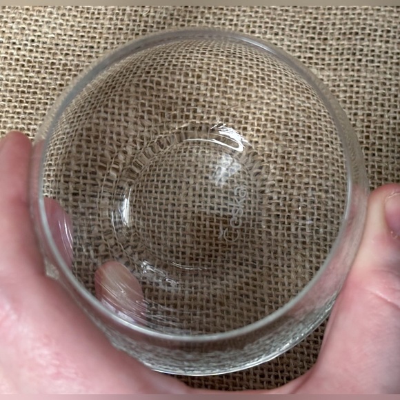 Ceska Etched Crystal Tumbler Glass Candle Holder Single 4 Inches Abstract Rare - Picture 3 of 6